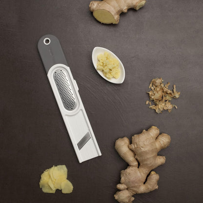 Microplane 3-in-1 Ginger Grater Tool - Black and Grey