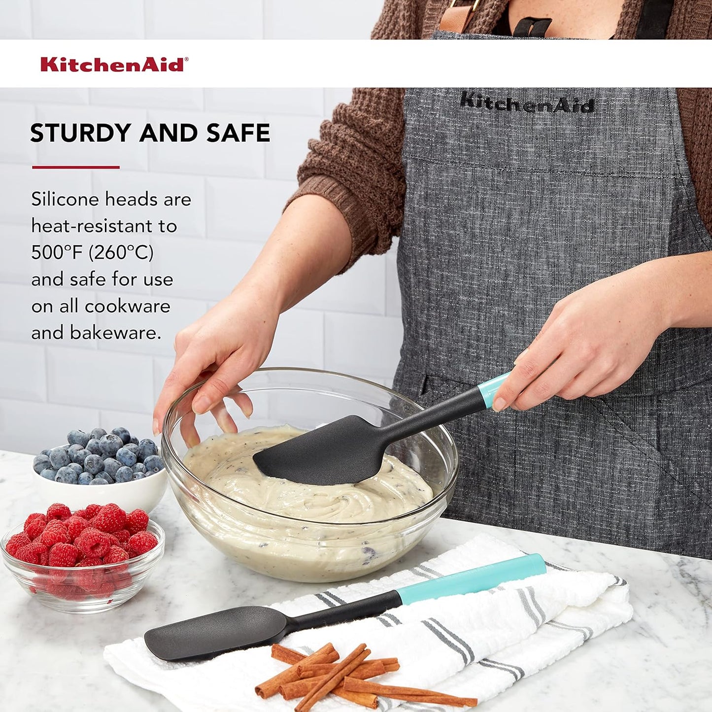 KitchenAid Universal Spatula Set, 2-Piece, Aqua Sky