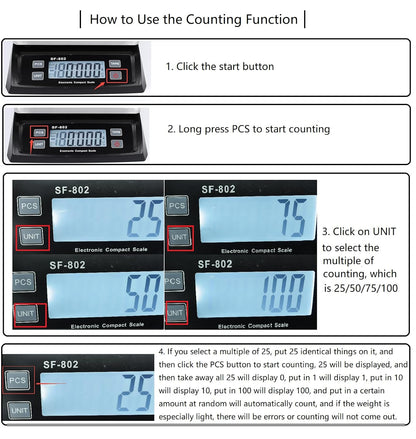 Large Digital Kitchen Scale 66LB 30kg Commercial Food Scale, Silver