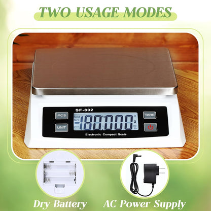 Large Digital Kitchen Scale 66LB 30kg Commercial Food Scale, Silver