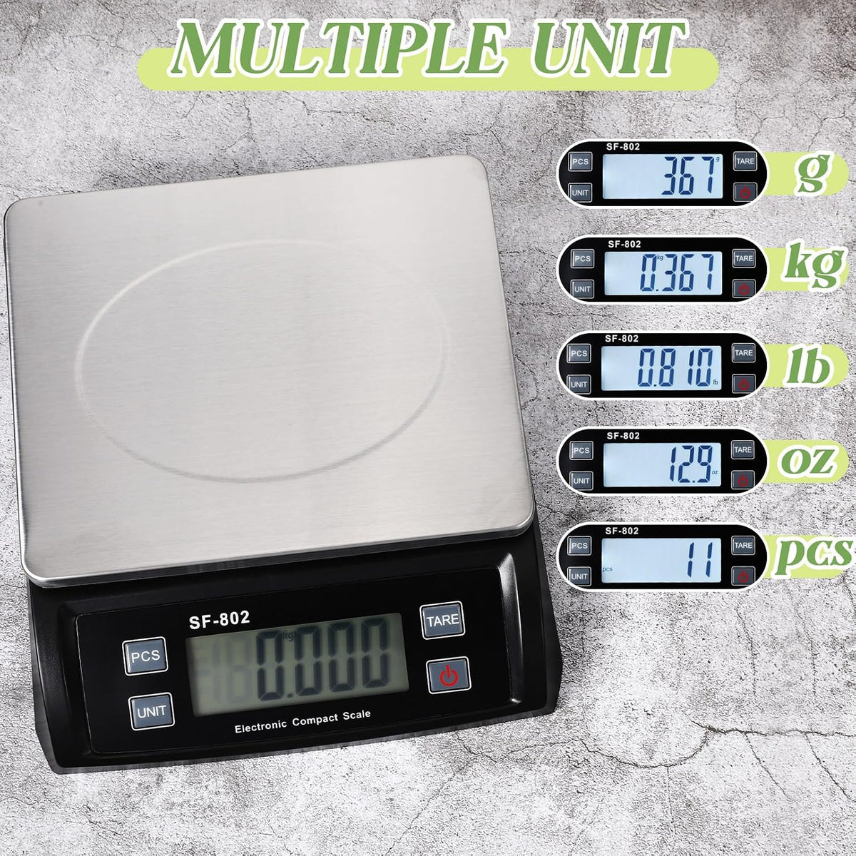 Large Digital Kitchen Scale 66LB 30kg Commercial Food Scale, Silver