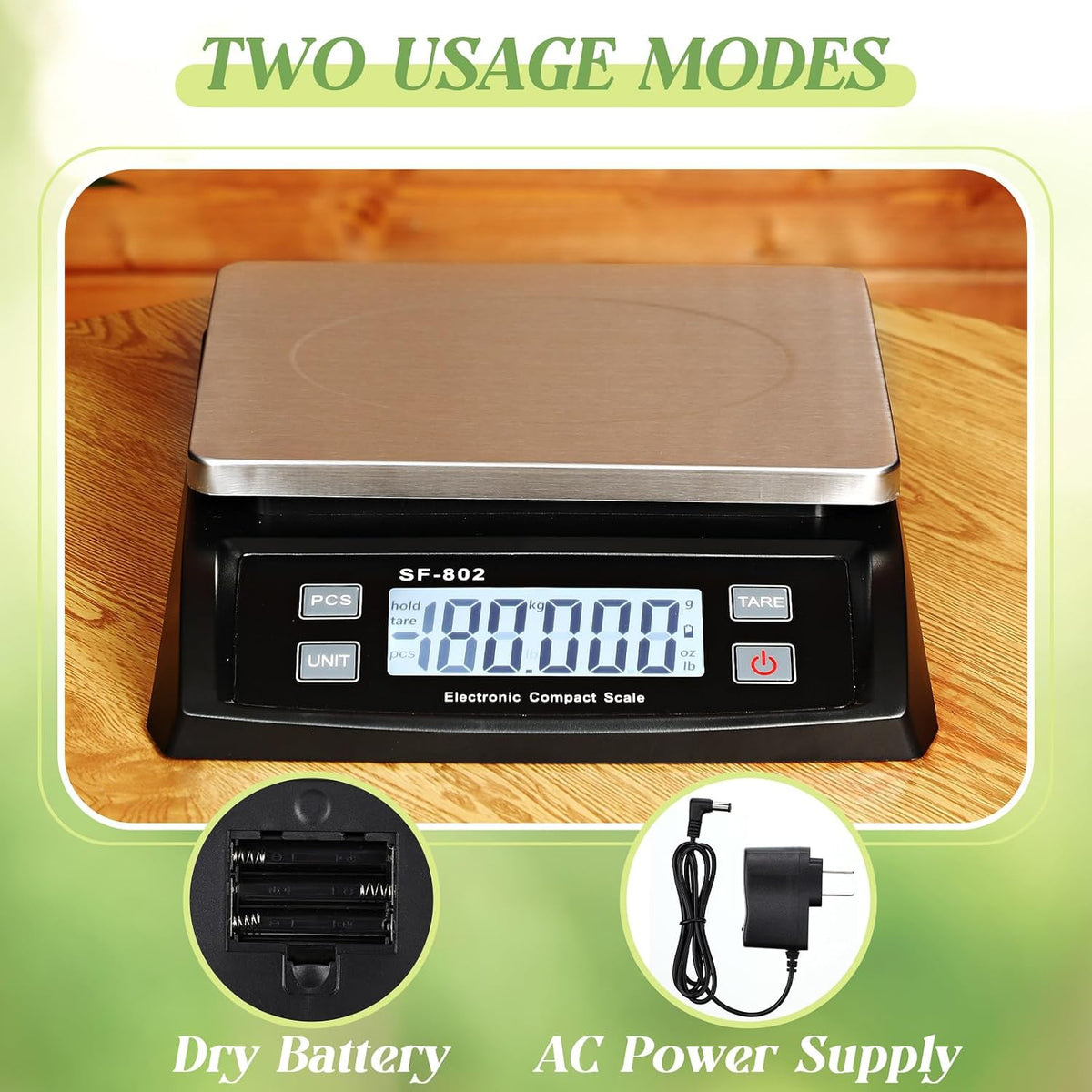 Large Digital Kitchen Scale 66LB 30kg Commercial Food Scale, Silver