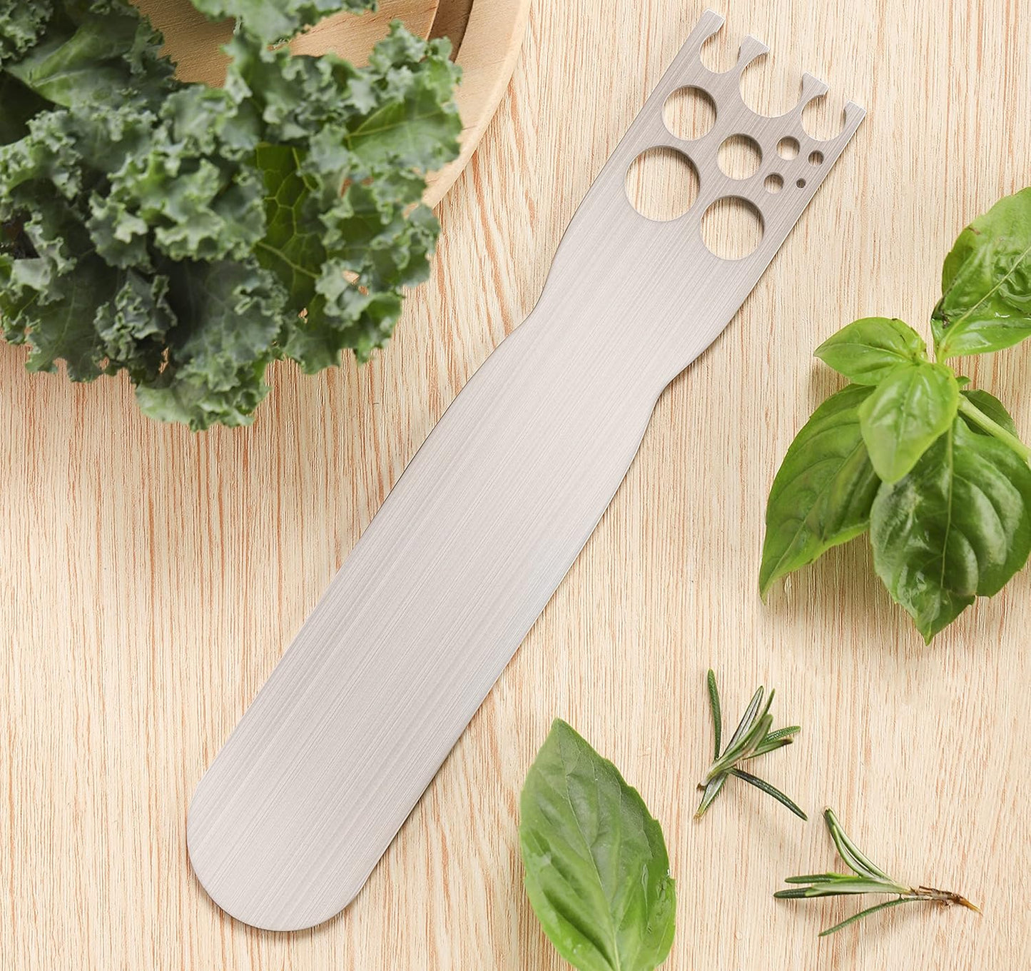 RONDURE Stainless Steel Herb Stripper -Kale & Herb Stripper, for Leafy Greens and Woody Herbs, Kale Kitchen Gadgets Leaf Stripping Tool Separator