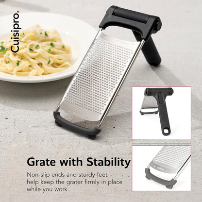 CUISIPRO Surface Glide Technology Stainless Steel Folding Handle Grater, Coarse