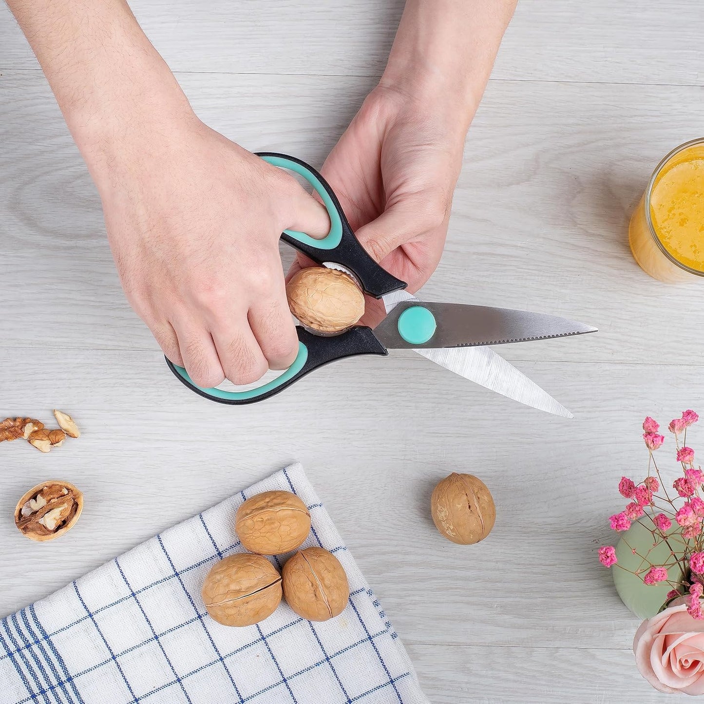 Mr. Pen- All Purpose Kitchen Shears with Protective Sheath, 8 Inch, Dishwasher Safe, Stainless Steel Food Scissors with Micro-Serrated Blades, Soft Grip Comfort Handle, Durable Utility Kitchen Shears