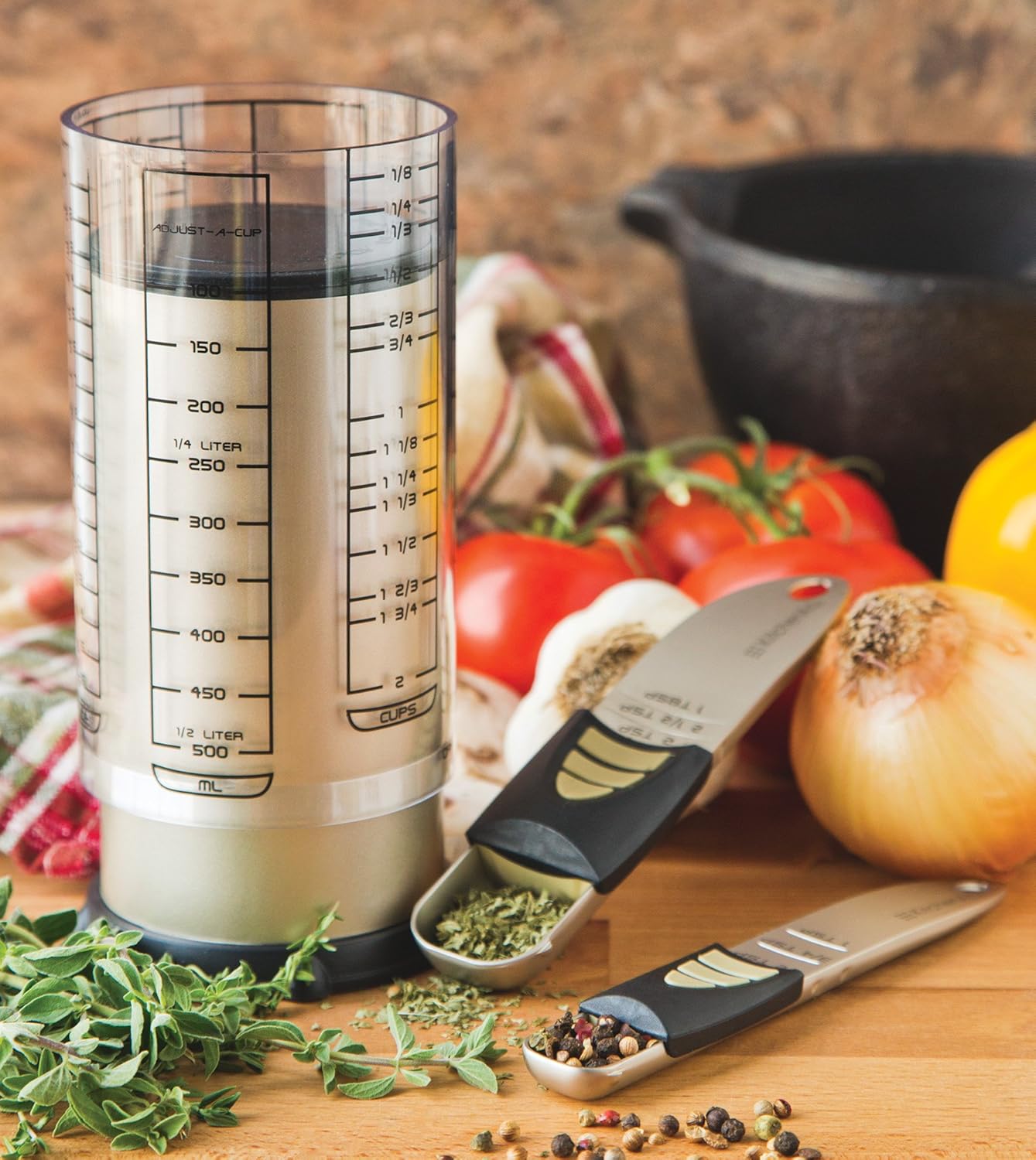 KitchenArt Baker’s Pro Adjust-A-Measure Set, 4-Piece, Satin