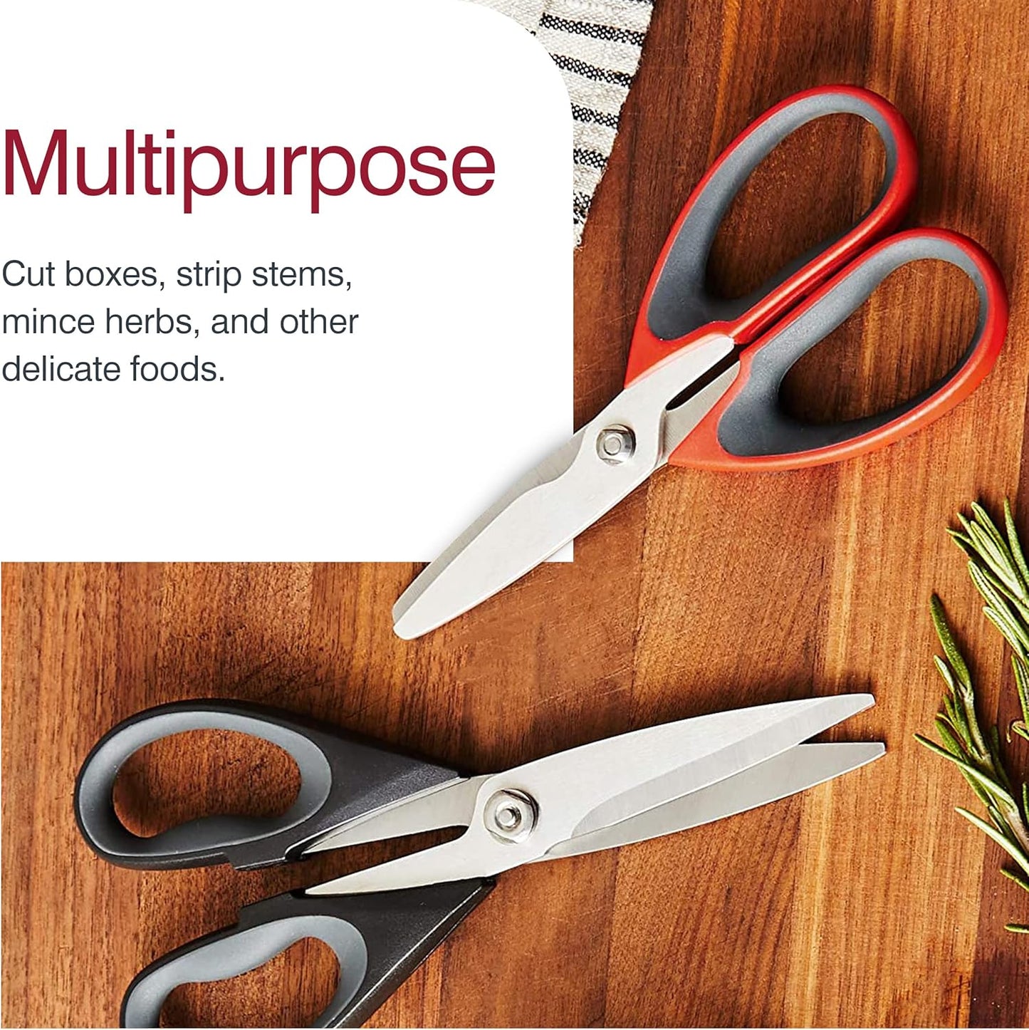 Zyliss Heavy Duty Home & Kitchen Herb Shears Scissors with Innovative Stem Stripper, Versatile Kitchen Shears for Trimming Weeds, Flower Buds & More - White/Green - 8.5 x 4.2 x 0.4 inches
