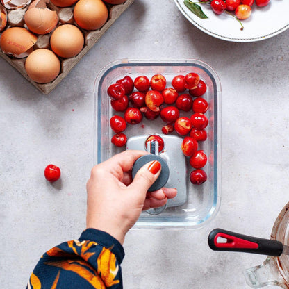Westmark Cherry & Plum Pitter “Steinex-Combi” – 2-in-1 Fruit Pit Remover, Stainless Steel Blade, Heavy-Duty Aluminum, Fast Clean Pitting for Cherry Jam, Pie & Syrup