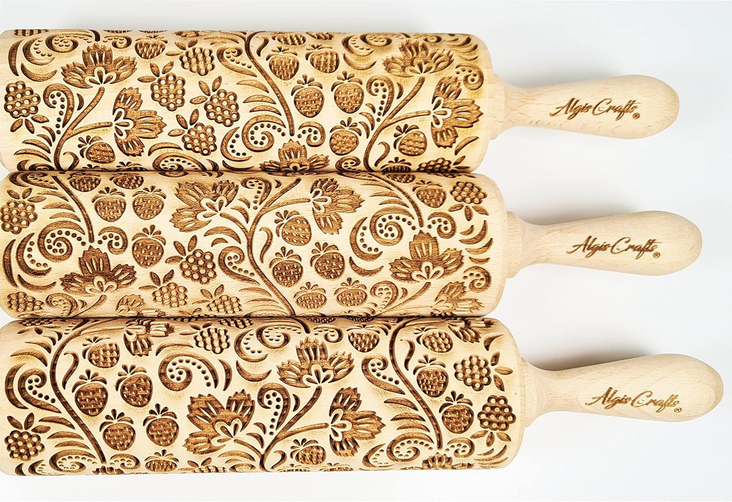 HEARTS EMBOSSING ROLLING PIN WOODEN ROLLING PIN for EMBOSSED COOKIES with LOVE HEARTS