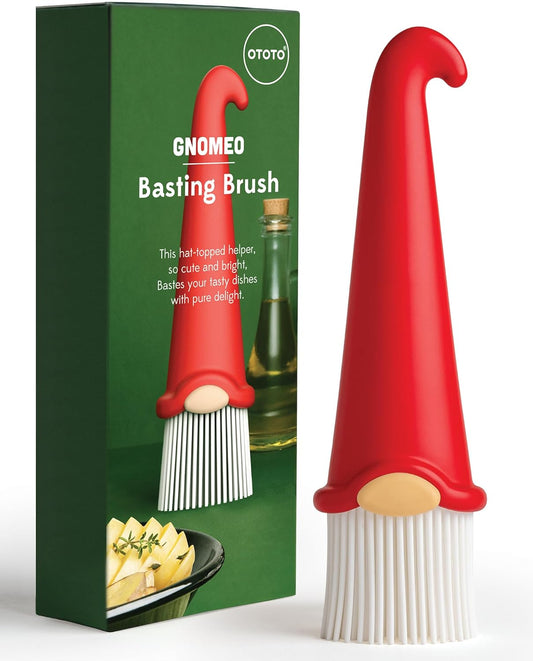 Gnomeo Pastry Brush - Silicone Basting Brush for Cooking, Spread Oil Butter Sauce for BBQ Grill Baking, Gnomes Gifts for Women, Cute Funny Kitchen Gadgets