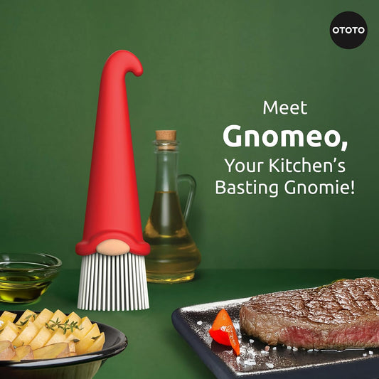 Gnomeo Pastry Brush - Silicone Basting Brush for Cooking, Spread Oil Butter Sauce for BBQ Grill Baking, Gnomes Gifts for Women, Cute Funny Kitchen Gadgets