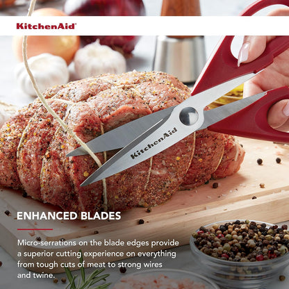 KitchenAid Multipurpose Shear Set, Versatile Scissors with Nutcracker, Bottle Opener, Ergonomic Handles with Protective Blade Covers, 2 Piece