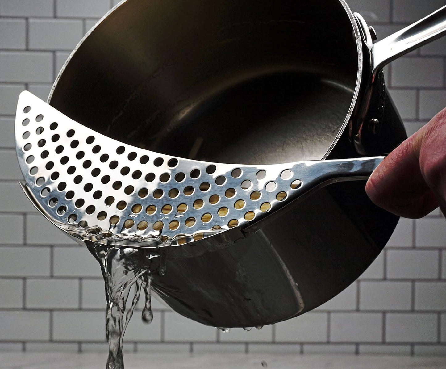 RSVP International Endurance Kitchen Collection Colander Strainer, Mini, Pierced Stainless Steel