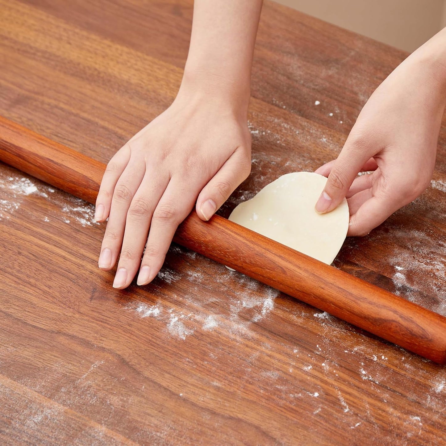 French Rolling Pin for Dough - Fulimax 16" Classic Wood Rolling Pins for Baking, Dough Roller for Fondant Pizza Pie Crust Cookie Pastry Pasta, Kitchen Baking Supplies, Beech Wood