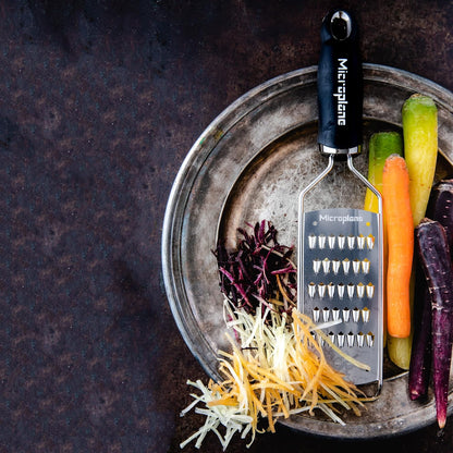 Microplane Gourmet Series Cheese Grater with Soft Touch Handle (Extra Coarse, Black)