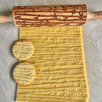 BEEHIVE Embossing Rolling Pin with Pattern. Laser Engraved Embossing Dough Roller for Homemade Cookies and Pottery by Algis Crafts