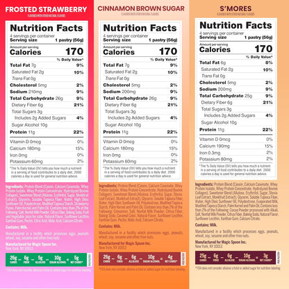 Magic Spoon High Protein Pastries, Strawberry & Cinnamon – 11g Protein, 6g Fiber, 5g Net Carbs, 3g Sugar – Gluten Free, Grain Free, Keto Friendly Protein Snacks – 2 Boxes (8 Pastries Total)