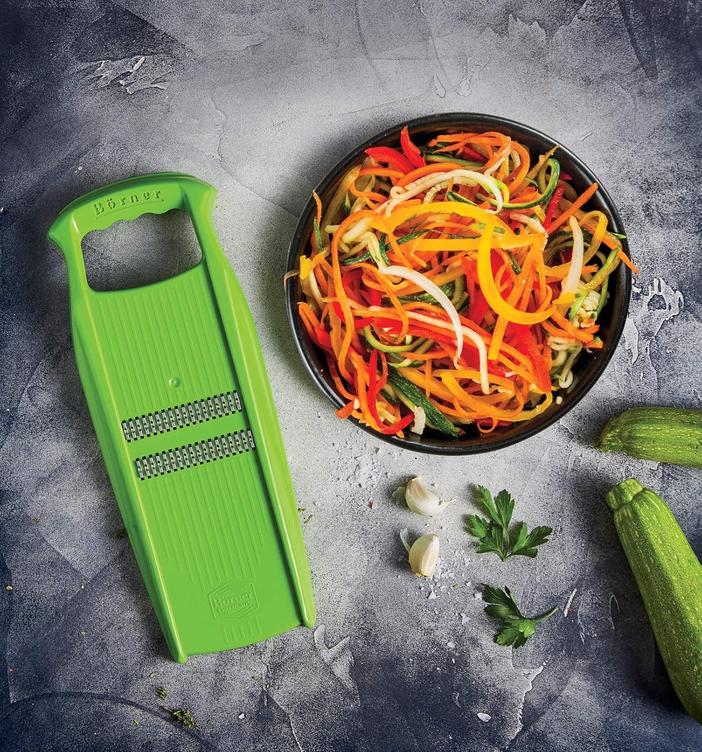 BORNER Roko PowerLine | Vegetable Grater Börner - Quality Made in Germany, Color:Orange