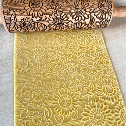 BEEHIVE Embossing Rolling Pin with Pattern. Laser Engraved Embossing Dough Roller for Homemade Cookies and Pottery by Algis Crafts