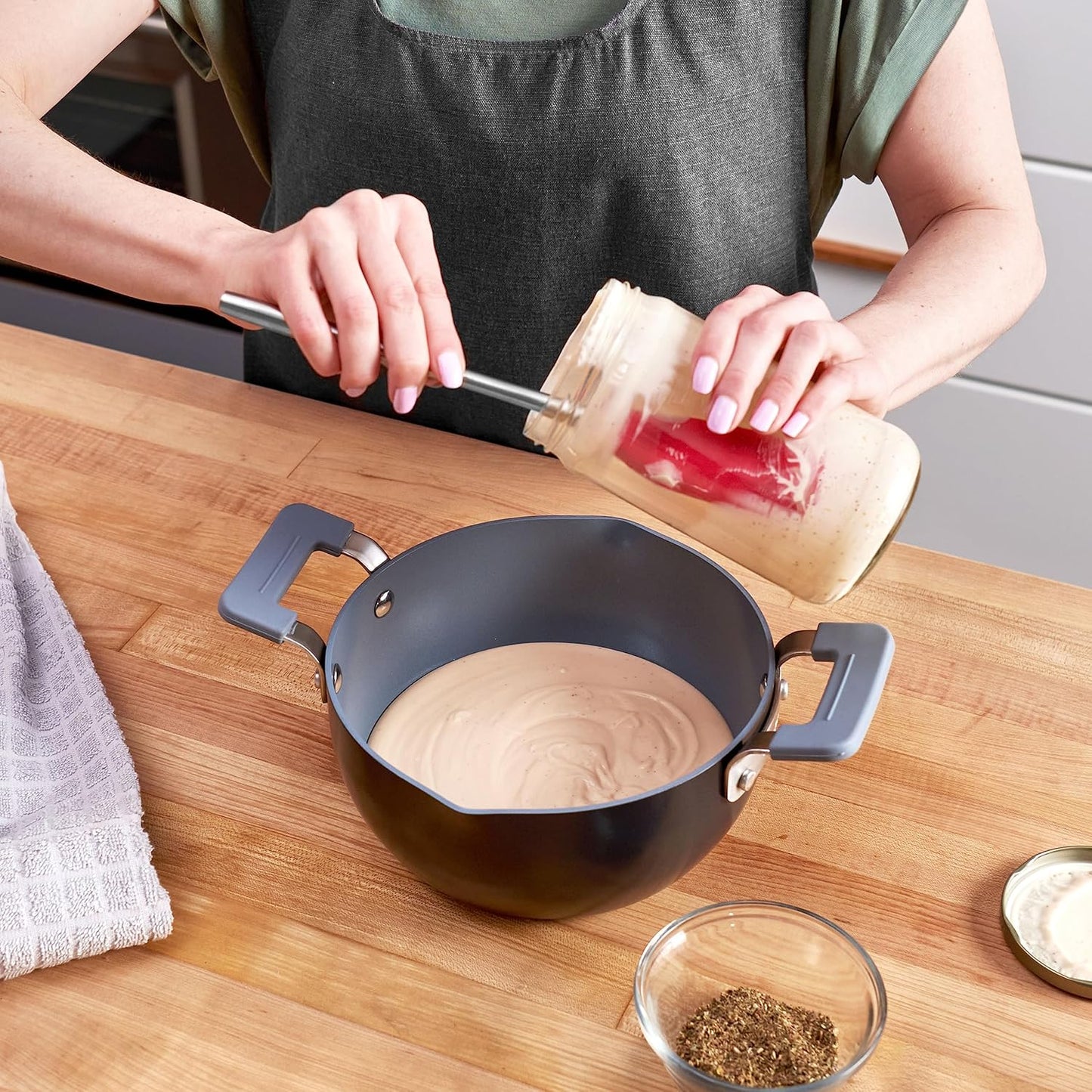 Tovolo Flex Core Silicone Spatula Spoonula Set of 2 for Non Stick Cast Iron Cooking & Baking, Dishwasher Safe Heat Resistant BPA Free Long Stainless Steel Handle Kitchen Utensil, Charcoal Gray