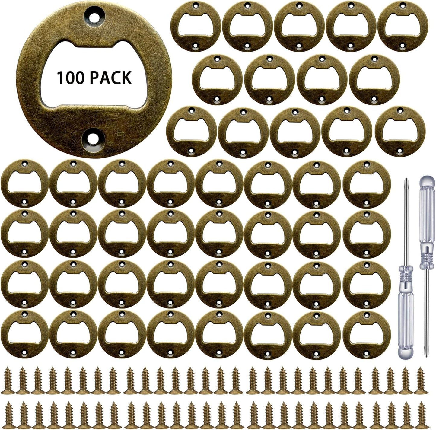 Bottle Opener Insert - 20 Sets Stainless Steel Inserts Kit with Screws Screwdriver for DIY Resin Mould Kit Hardware Parts Supply（black)