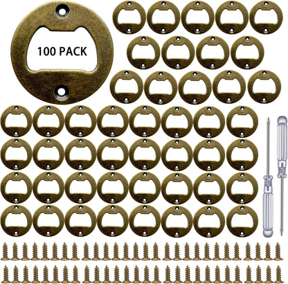Bottle Opener Insert - 20 Sets Stainless Steel Inserts Kit with Screws Screwdriver for DIY Resin Mould Kit Hardware Parts Supply（black)