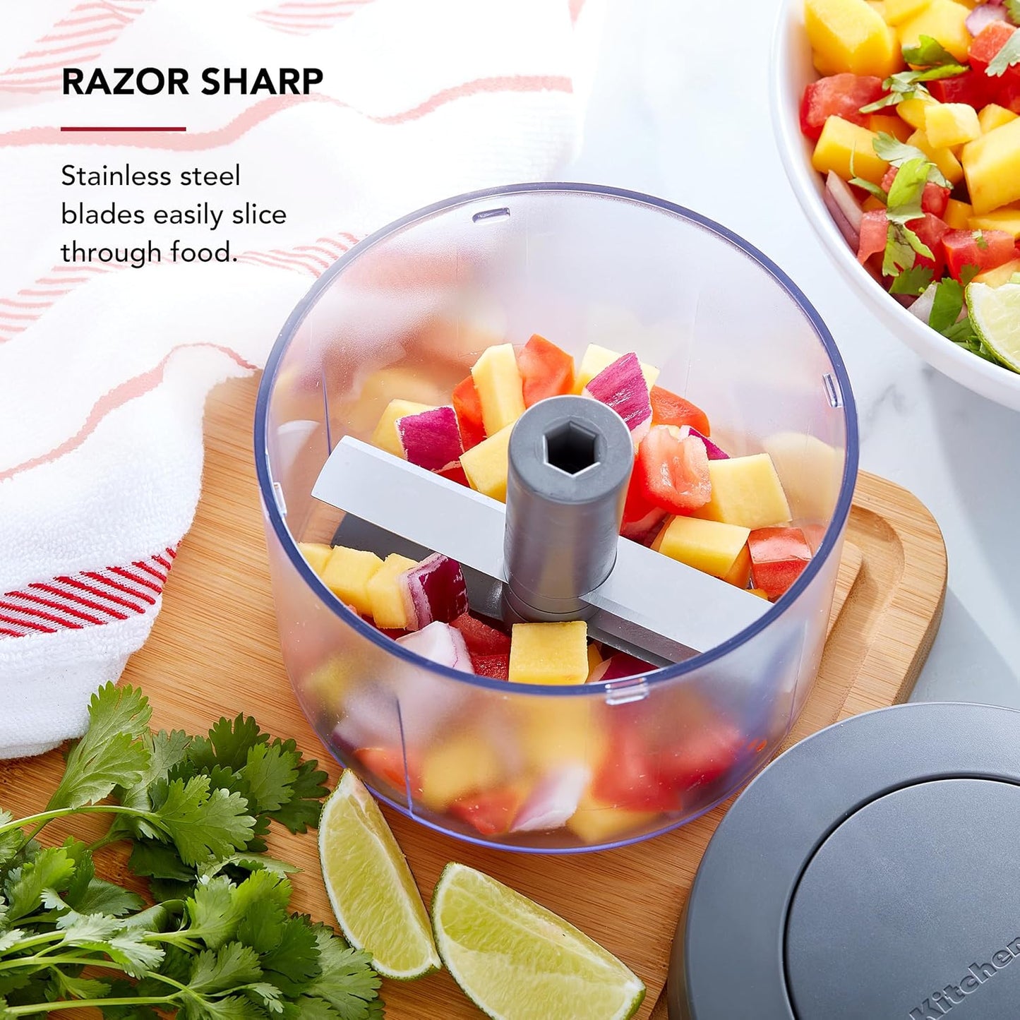 KitchenAid Manual Food Chopper, 3.8 Cup, Black