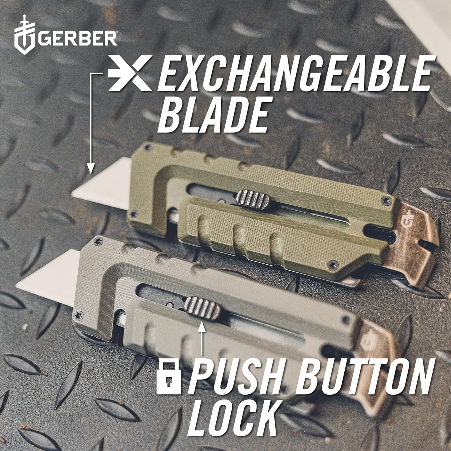 Gerber Gear Prybrid Utility Knife with Pocket Clip, Box Cutter Retractable Blade, Heavy Duty Utility Razor with Pry Bar, Bottle Opener, and Wire Stripper, Multi tool Pocket Knife, Blue with Clip