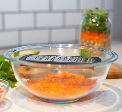 Microplane Mixing Bowl Grater - Extra Coarse Grater for Cauliflower Rice - Purist Blue