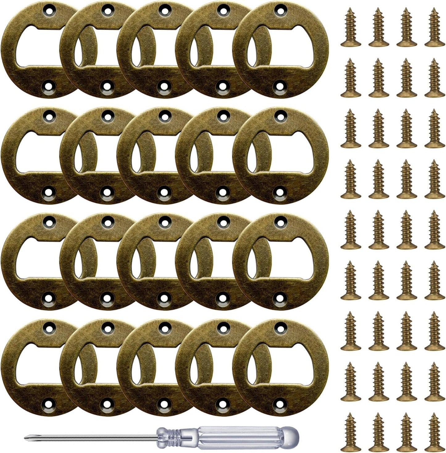 Bottle Opener Insert - 20 Sets Stainless Steel Inserts Kit with Screws Screwdriver for DIY Resin Mould Kit Hardware Parts Supply（black)