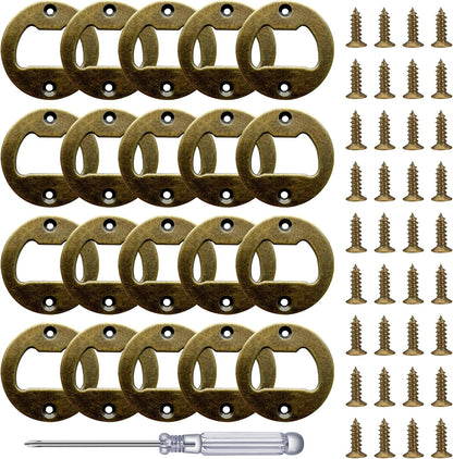 Bottle Opener Insert - 20 Sets Stainless Steel Inserts Kit with Screws Screwdriver for DIY Resin Mould Kit Hardware Parts Supply（black)