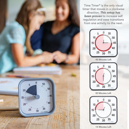 TIME TIMER Home MOD – 60-Minute Visual Timer, Home Edition, Silent Operation, for Homeschool Supplies, Study, Office & Meetings (Fern Green)