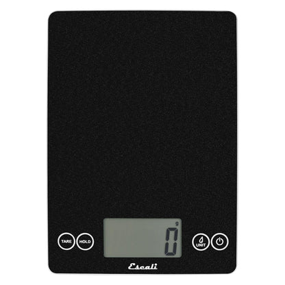 Escali Arti Glass Food Scale Digital Countertop Kitchen, Baking and Cooking Scale with Nutrition and Calorie Counter, 15-Pound Capacity, 9" x 6.5" x .75", Gray Storm