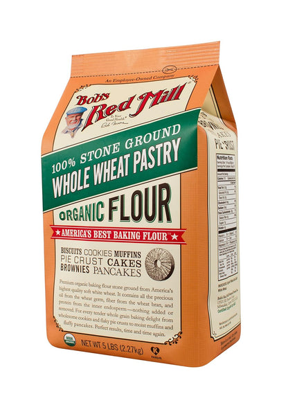 Bob's Red Mill Organic Pastry Flour Whole Wheat 5 lb, 80 Ounce