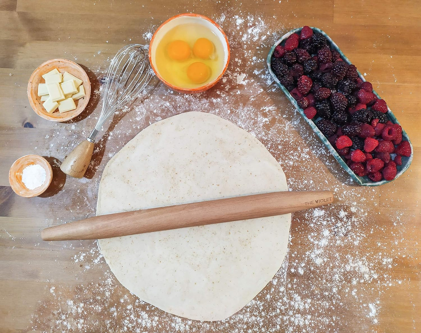 THE VIOLET 80 cm (31.5 Inch) Turkish Baklava Wood Extra Long Rolling Pin | Baking, Dough, Pasta, Kitchen