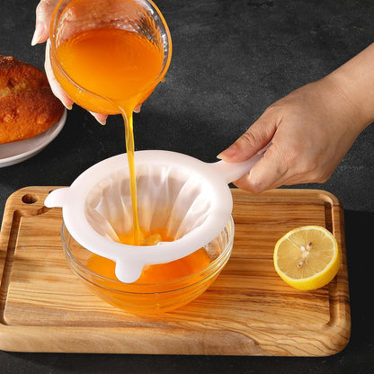 VRUIFA 2PCS Plastic Fine Mesh Strainer, Nylon Ultra Strainer for Juice,Yogurt, Coffee, Honey, Milk, Nut Milk with Handle (120+200Mesh)