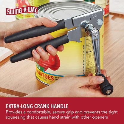 Swing-A-Way Easy-Crank Can Opener with Folding Crank Handle, Black, 3.50 x 4.50 x 10.50