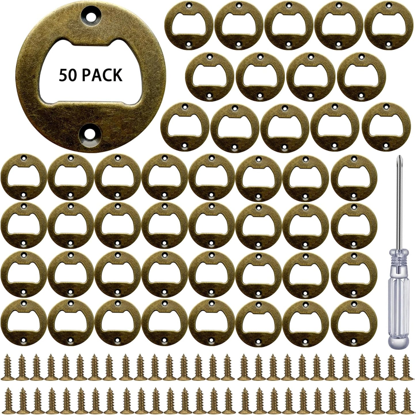 Bottle Opener Insert - 20 Sets Stainless Steel Inserts Kit with Screws Screwdriver for DIY Resin Mould Kit Hardware Parts Supply（black)