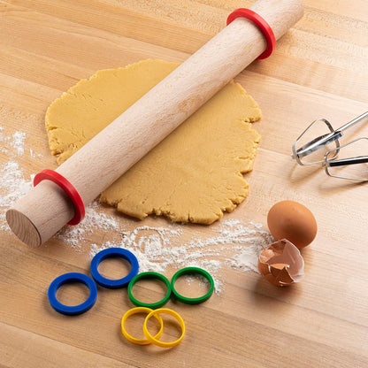 Mrs. Anderson’s Baking Rolling Pin Rings, Non-Stick Silicone, Set of 4 Ring Depths
