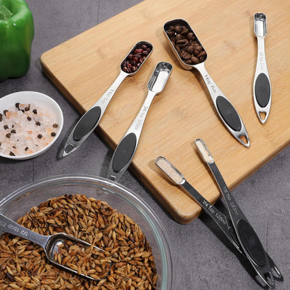 Magnetic Measuring Spoons Set Includes 7 Stainless Steel Magnetic Measuring Spoons,Nesting Measuring Spoon Teaspoon with Leveler for Dry or Liquid Ingredients (8, Colorful)