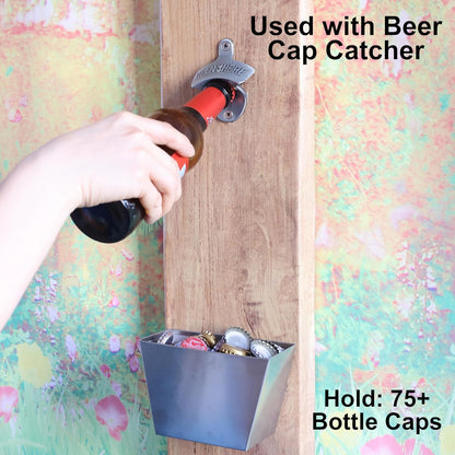 Vintage Copper Bottle Cap Opener Wall Mount, Retro Beer Bottle Opener with Screws for Homes Kitchen (Pack of 2)