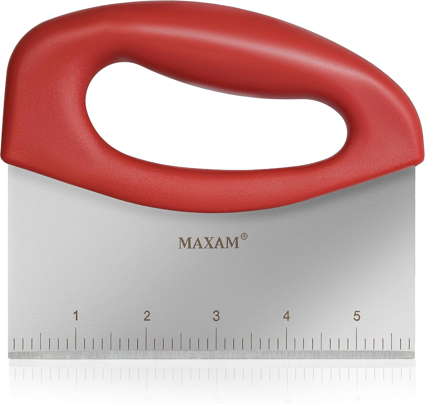 Stainless Steel Food Scraper Tool - Multi-Purpose Kitchen Gadget for Chopping, Baking, Pastry, Dough Cutting and Bench Scraping - Durable Griddle Scraper with Comfortable Handle and Inch Markings