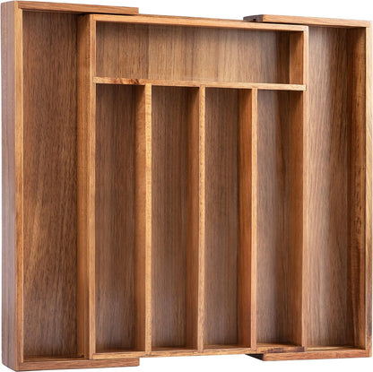Bellsal Silverware Organizer Kitchen Drawer Organizer Expandable Bamboo Utensil Holder Cutlery Tray for Kitchen Utensil and Flatware Bedroom Office