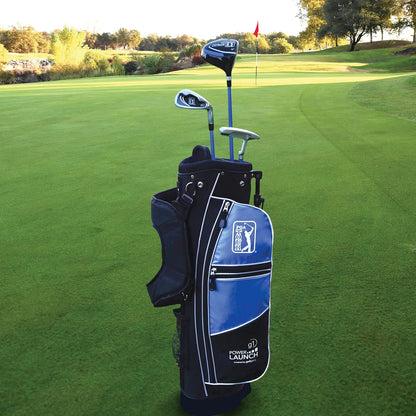 PGA Tour Youth Golf Club Set for Ages 8-12 & 12+ (4’8”–5’10”), Right and Left-Handed Kids Golf Sets – Beginner Junior Golf Clubs with Lightweight Stand Bag, Mallet Putter, Hybrid, Driver