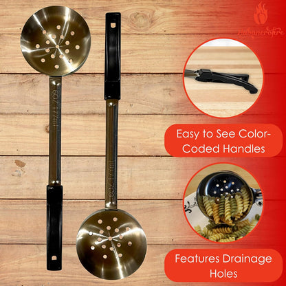8 Ounce Solid Stainless Steel Portion Control Ladle Spoon for Measuring and Serving; Commercial Grade Serving Scoops [Pack of 2]