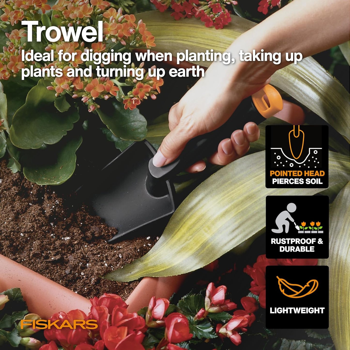 Fiskars Bypass Pruning Shears, 5/8" Cut Capacity Gardening Scissors, Self-Cleaning Sap Groove Prevents Sticking, Non-Slip Grip for Cutting Stems & Branches, Sharp Steel Blades w/ Low-Friction Coating