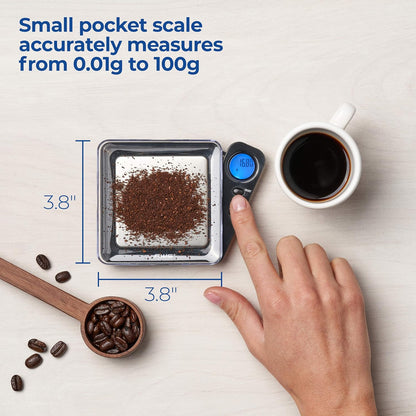 American Weigh Scales Blade Series Digital Pocket Gram Scale 1000g x 0.1g | Precision Mini Scale 0.1g Accuracy, Pocket Scale for Kitchen, Gold, Gems & Coin Scale, Smart Digital & Compact Scale