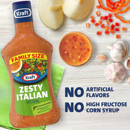 Kraft Zesty Italian Dressing Family Size, 24 fl oz Bottle