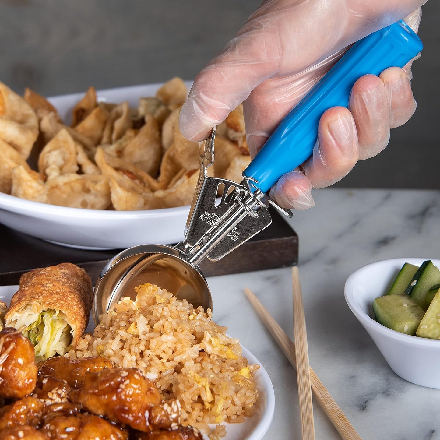 Carlisle FoodService Products 60300-30 Stainless Steel Portion Control Disher Scoop, 1.3 oz, Black, 1 Count