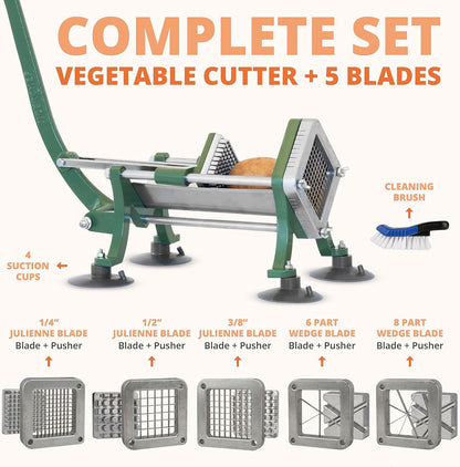 Tiger Chef Commercial Grade French Fry Cutter, Complete Combo Sets 15 Pieces,